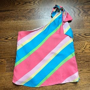 GUC Lilly Pulitzer one shoulder pastel top